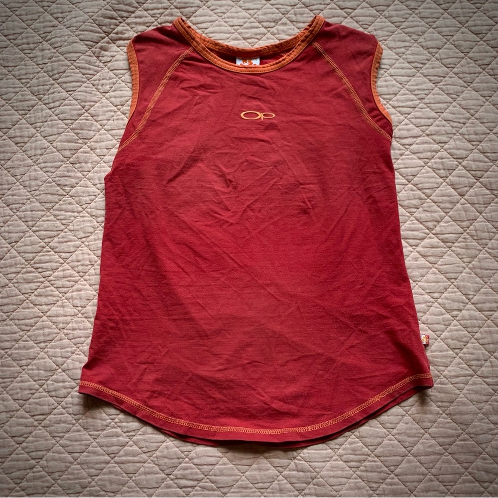 OCEAN PACIFIC sleeveless sport red & orange top camisole surf medium